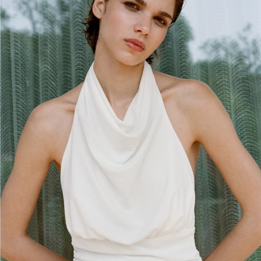 NWT Zara long open back halter dress size S - Picture 2 of 7